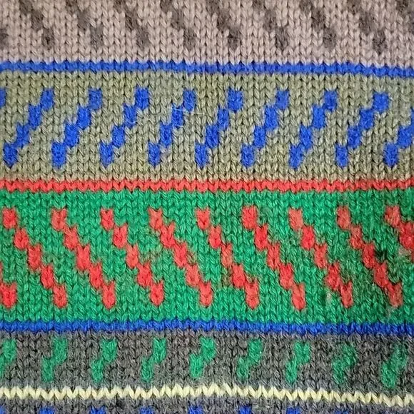 Vintage Espirit Sport Fair Isle Multicolor sweater 100% wool Small made in Korea - Picture 11 of 14